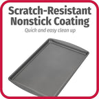GoodCook Everday Nonstick Carbon Steel 17 x 11-Inch Baking Sheet Set, 2 Pack – Medium Sized Cooking Pans, Bakeware Set, Cookie Sheets for Baking, Oven Pan Set