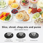 Smart Food Processor and Vegetable Chopper, 12 Cup Bowl, 6 Functions for Chopping, Slicing, French Fries, Purees & Dough, Food Chute & Pusher, Silver