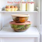 Freshmage Glass Mixing Bowls with Lids Sets, 4 Packs Glass Bowls with Lids for Kitchen Baking, Meal Prepping and Salad, Bpa Free and Dishwasher Safe Serving Bowls, 0.2/0.5/1.1/2.1