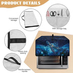 Starry Sky Ocean Turtle Print Toaster Oven Dust-proof Cover, Heat-resistant Anti Fingerprint Microwave Oven Cover, Compatible with Most Small Appliance (Small-14.5 * 18.46 * 9 inches)