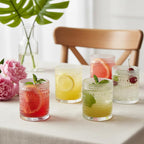 Moretoes Hobnail Drinking Glasses Set of 12,10 Oz Cocktail Glasses Vintage Glassware, Textured Glass Cups Bubble Glasses Water Glasses Old Fashion Jupiter Glasses Set (Clear)