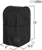 Crutello Food Processor Cover with Storage Pockets for Large Custom 11-14 Cup Processors - Compatible with Ninja Blender - Large Black Food Processor Cover