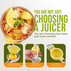 Zulay Kitchen Metal 2-in-1 Lemon Squeezer - Sturdy Max Extraction Hand Juicer Lemon Squeezer Gets Every Last Drop - Easy to Clean Manual Citrus Juicer - Easy-Use Lemon Juicer Squeezer - Gray/Yellow