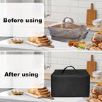 Electric Skillet Cover Electric Frying Pan Cover Heavy Duty Waterproof Heat-Resistant Nylon Covers Case for bella Make Take Oven Grill/for Crux Electric Skillet (Black)