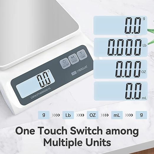 CYBERGIANT 13lb/0.1g Precision Digital Food Scale - Meal Prep Kitchen Baking & Espresso Coffee - Gram Scale with Stainless Steel Platform & LCD Display