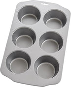 Mrs. Anderson's Baking Nonstick 6-Cup Jumbo Muffin Pan, Carbon Steel with Non-Stick Coating, PFOA Free, 13 x 8.75-Inches