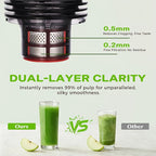 Cold Press Juicer, Juicer Machines with 5.3" Wide Feed Chute, Slow Masticating Juicer for Whole Fruits and with VegetablesHigh Yield (Gray)