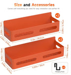 Sevenblue 4 Pack Strong Magnetic Spice Rack for Refrigerator, Multipurpose Magnetic Shelf for Fridge with 4 Hooks for kitchen and Bathroom Organization, Orange