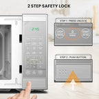 Total Chef 0.7 Cu Ft Microwave Oven – Compact Countertop Microwave, Small Stainless Steel Kitchen Appliance with Digital Touch, Pre-Set Functions, 10” Turntable, 700 Watt, Microondas Pequeños