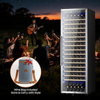 24 Inch Wine Cooler Refrigerator,187 Bottles Large Wine Fridge Freestanding Tall Wine Cooler with Upgraded Compressor, Low Noise and Elegant Design for The Wine Lovers