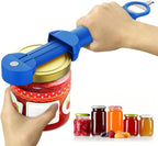 Jar Opener Bottle Opener for Seniors with Arthritis, Multi Retractable Magnetic Can Opener, Jar Grippers for Opening Jars, Kitchen Gadgets for Weak Hands and Senior Arthritis (Blue)