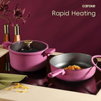 CAROTE Non Stick Pots and Pans Set, Cookware Sets Nonstick, Kitchen Cooking Set with Stay-Cool Handles,with Silicone Tools and Pot Protectors,16 Piece