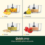 Cuisinart Mini-Prep Plus Food Processor,24-Ounce Mini Food Processor to Chop Herbs,Vegetables,and Hard Cheese,24-Ounce Work Bowl,Reversible Stainless Steel Blade,DLC-2ABC,Brushed Chrome,(Pack of 4)