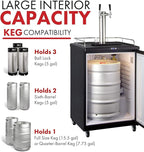 Kegco Keg Dispenser, Two Faucet, Stainless Steel