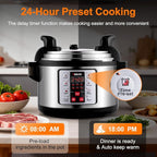 15.9QT/15L Commercial Pressure Cooker, 8-in-1 Multifunctional Large Pressure Cookers, 1700W Electric Pressure Canner with Non-stick Inner Pot, Slow Cooker Rice Maker for 25-35 People Use