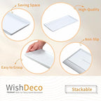 WishDeco Large Serving Platter Set of 2, Long Ceramic Serving Tray 16 inch, Rectangular Serving Dishes, White Plates for Entertaining, Fruit, Appetizer, Charcuterie, Oven & Dishwasher Safe