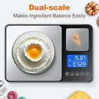 KUAIVO 0.001oz/33lbs Dual Platform Food Kitchen Scales Digital Weight Grams and Ounces, Two Precisions Kitchen Scale for Sourdough Bread, Baking and Cooking with 7 Units Tare, Accumulation Functions
