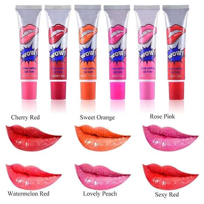 WOW! 6 pcs/Set Peel Off Lip Gloss Mask Multicolor Lip Tint Pack Long Lasting Makeup Lips Cosmetic Matte Makeup Tattoo