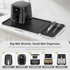 Silicone Heat Resistant Mats for Countertop,24x16 Inch Air Fryer Mat with Kitchen Accessories Holder Pad for Microwave/Oven,Compatible with Ninja/Cosori/Chefman/Toshiba,Kitchen Countertop Protector