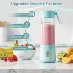 COKUNST Portable Blender, USB C Rechargeable Personal Blender, Small Smoothie & Shake Maker with 6 Blades, Compact Travel Mini Juicer Cup with Extra Lid for Home, Gym, Office, 18oz, Green