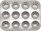 Fox Run Stainless Steel Scallop Shell Madeleine Pan, 12 French Cookie Mold Baking Pan