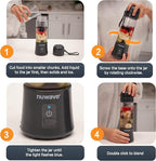Nuwave Portable Blender with USB-C Rechargeable, 6-Blade for Crushing Ice, BPA Free 18 Oz Jar, Smoothies Blender for Travel, Office and Sports, Obsidian Gray