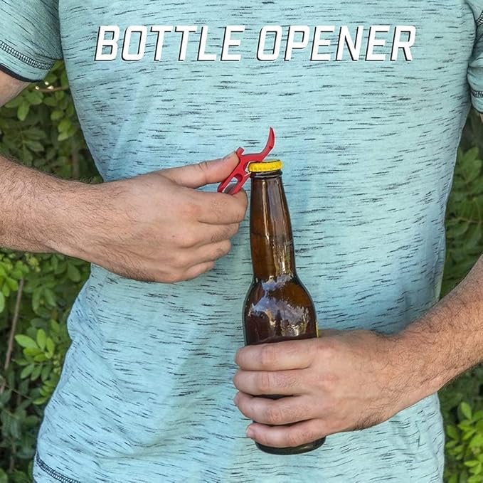 2Pcs Red Can Opener,Portable Beer Bottle Opener Keychain Shotgun Tool,Pocket Aluminum Beer Bar Tool Practical Processed Great for Parties,Favors,Drinking Accessories Bar and Wine Tools