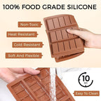 Chocolate Bar Molds - Non-Stick Silicone, Food Grade, 4 PCS, Choco
