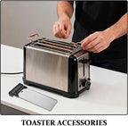 Garneck Heat-resistant Metal Crumb Tray Replacement with Plastic Handle for Bread Maker and Toaster Oven Removable Fit Crumb Collector for Easy Cleaning and Kitchen Use