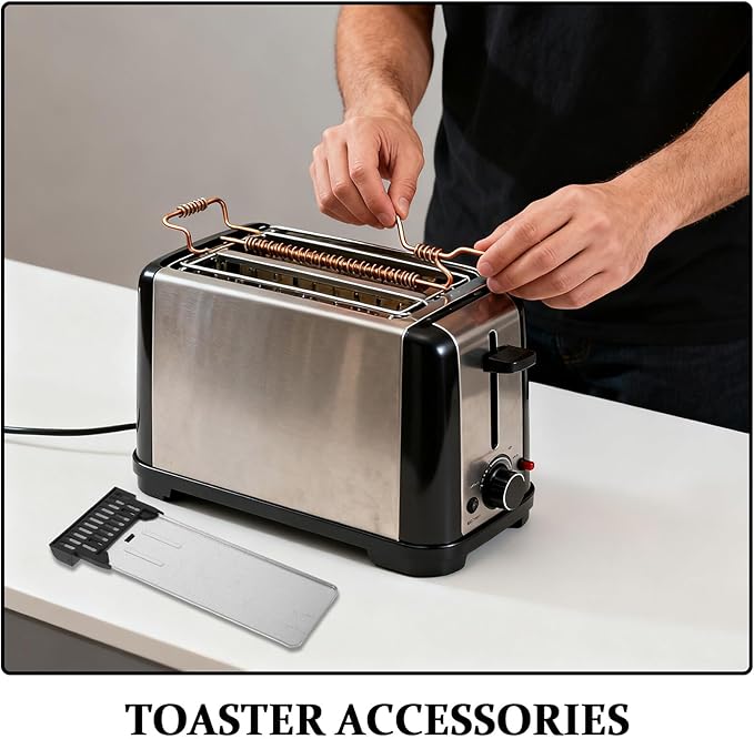Garneck Heat-resistant Metal Crumb Tray Replacement with Plastic Handle for Bread Maker and Toaster Oven Removable Fit Crumb Collector for Easy Cleaning and Kitchen Use