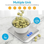 WIWUE GUO Food Scale, Kitchen Scale, Weight Scale Grams and Ounces for Weight Loss, Baking, Cooking, Keto and Meal Prep, LCD Display, 304 Stainless Steel