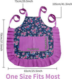 Vintage Floral Apron for Women with Functional Pockets Adjustable Neck Strap for Cooking Baking Mother's Gift