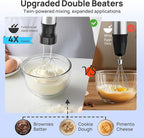 Consciot 4-in-1 Immersion Blender Handheld Max 1100W, Corded Stick Emulsifier with Entire Stainless Steel Blender Shaft, Trigger Speed Control, For Blending, Beating, Frothing, Mixing & More, Non-BPA