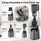 Juicer Machines with 5.8" Large Chute, 2-in-1 Cold Press Juicer for Whole Vegetables Fruits 400W, Masticating juicer Easy to Clean Juice Extractor Machine for Making Nut Mike, Juice, Premium Gray
