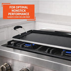 IMUSA 19x12in Aluminum Black Ceramic Double Burner Griddle with Cool-Touch Handles, Nonstick Flat Grill Pan for Pancakes, Eggs, Bacon, and More, Black
