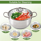 Steamer Basket for Cooking – Premium 304 Stainless Steel Steamer Basket, 3rd Gen Folding Expandable Steamers, Suitable for Cookware Pot, Fit for Fish Vegetables Pasta Eggs (Small (5.5“ to 9.05”))