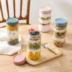 NETANY 6-pack 24oz Glass jars with Airtight Lids, Overnight Oats Containers with Lids, Wide mouth Mason Salad jars, Glass Food Storage Containers for Snacks Yogurt Spice Sugar