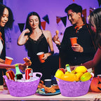 meekoo 6 Pcs Plastic Ice Buckets Bulk with Handles 4.5L Oval Storage Tub Large Capacity Ice Drink Bucket for Party Bar Wine Beer Champagne Beverage Bottle Cooler (4.5 L,Purple)