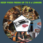 Potane Precision Vacuum Machine,Pro Food Sealer with Built-in Cutter and Bag Storage(Up to 20 Feet Length), Both Auto&Manual Options,2 Modes,Includes 2 Bag Rolls 11”x16’ and 8”x16’,Compact Design
