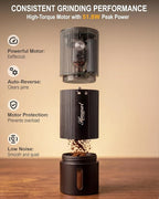 High-Speed Portable Electric Coffee Grinder with 1600mAh Rechargeable Battery, 7-Core Stainless Steel Burr Coffee Mill, 45 Precision Settings, Cordless Design & Compact Aluminum Body for Travel