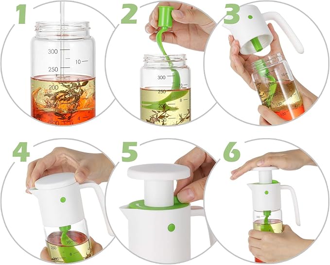 Vucchini Salad Dressing Shaker Mixer Bottle Homemade Salad Dressing Container - BPA Free Glass Juice Storage Ketchup