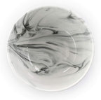 Elama Fine Marble 16 Piece Stoneware Dinnerware Set in Black and White