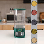 Sooyee Clear Rice Dispenser, Large Grain Container Storage with Lid Measuring Cylinder Moisture Proof Household Cereal Dispenser Bucket for Kitchen Soybean Corn,Clear and Green