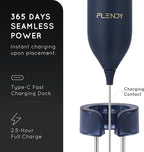 Flendy Rechargeable Milk Frother Handheld, Coffee Frother Handheld with USB-C Charging Stand, Electric Drink Mixer Handheld, Mini Electric Whisk Frother for Coffee, Matcha, etc