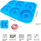 Silicone Donut Pans, Mini Silicone Baking Molds Donut Pans for Baking Tasty Donuts, Bagels, Cakecups and More (2-Blue)