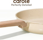 CAROTE 10" Frying Pan Set, Non-Toxic PTFE & PFOA Free Fry Pan & Omelet Pan, Compatible with Induction, Ceramic, Gas Cooktops