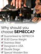 Semecca® Wine Opener – Professional Waiter’s Corkscrew, Double Hinged Wine Key, Wine Bottle Opener with Wooden Gift Box, Gift for Wine Lovers