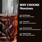 Moretoes Drinking Glasses, 12 Piece Crystal Glass Cups, Mixed Glassware Set, 6 Crystal Old Fashioned 10oz and 6 Highballs Glasses, Great for Cocktail, Whisky and Other Beverages
