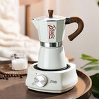 Bincoo Blue Moka Pot 6 Cups, Espresso Maker Stovetop, Aluminum Espresso Pot Classic Italian Coffee Maker,Single Safety Valve