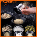 Salt and Pepper Grinder Set Combo - Black Pepper,Herb Shakers Mill Refillable Manual - Stainless Steel Lid - Adjustable Coarseness - Glass Material- Fits in Home,Kitchen,Barbecue